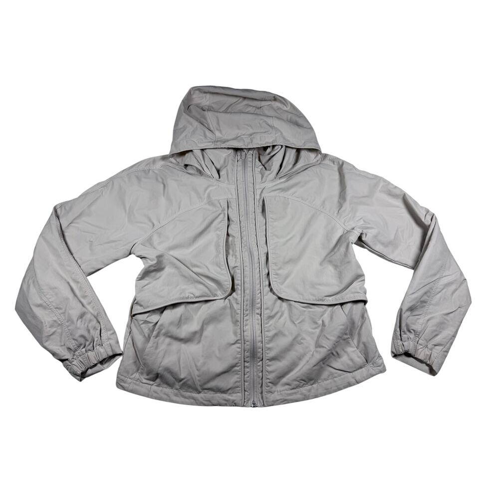 Lululemon Womens Beige Hooded Utility Windbreaker Jacket Lightweight - Picture 1 of 13